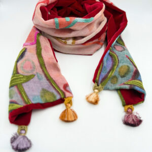 Sciarpa velluto/lana ricamata Lea