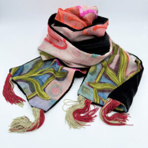 Sciarpa velluto/lana ricamata Selma